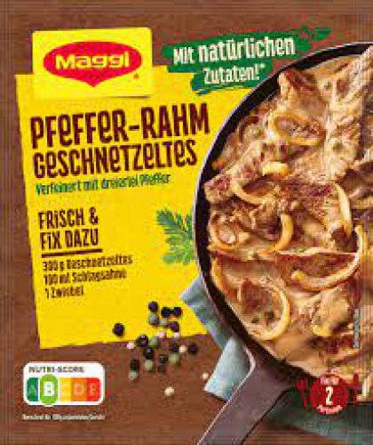 Maggi Pfeffer Rahm Geschnetzeltes